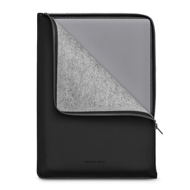 Husa de protectie Woolnut Coated pentru MacBook Pro (13" si 14"), MacBook Air 13", Negru - iSTYLE RO