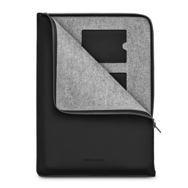 Husa de protectie Woolnut Coated pentru MacBook Pro (13" si 14"), MacBook Air 13", Negru - iSTYLE RO