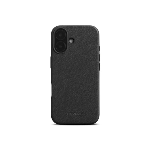 Husa de protectie Woolnut din piele pentru iPhone 16, Negru - iSTYLE RO