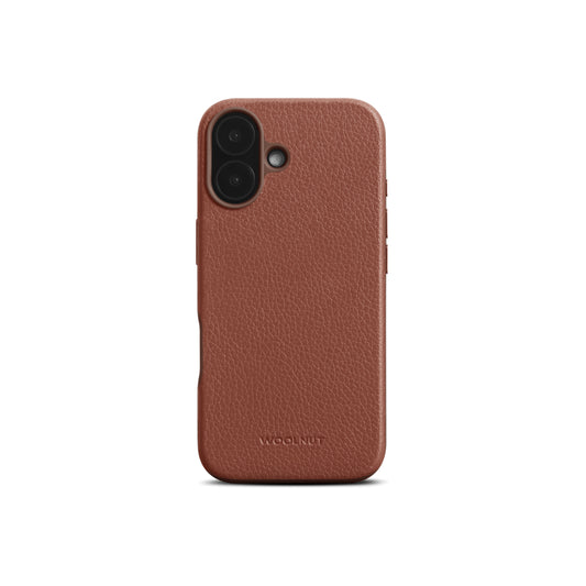Husa de protectie Woolnut din piele pentru iPhone 16, Maro - iSTYLE RO