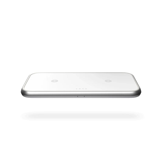 Incarcator wireless Qi Dual Zens, Aluminiu, 20W, Alb - iSTYLE RO