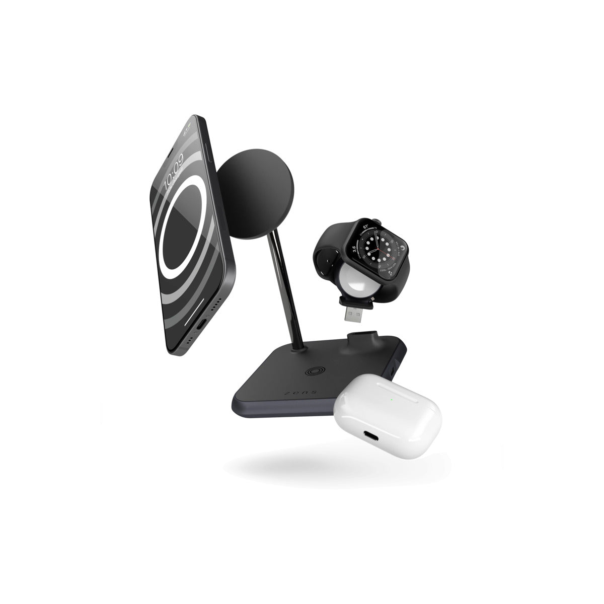 Resigilat: Incarcator telefon wireless, Zens, Magnetic, Negru - iSTYLE RO