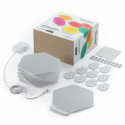 Kit 9 panouri luminoase inteligente nanoleaf shapes hexagons starter kit, cu senzor muzica inclus, multi-touch control, led rgbw, wi-fi - iSTYLE RO