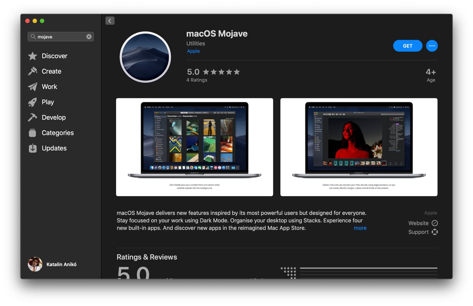 macOS Mojave install
