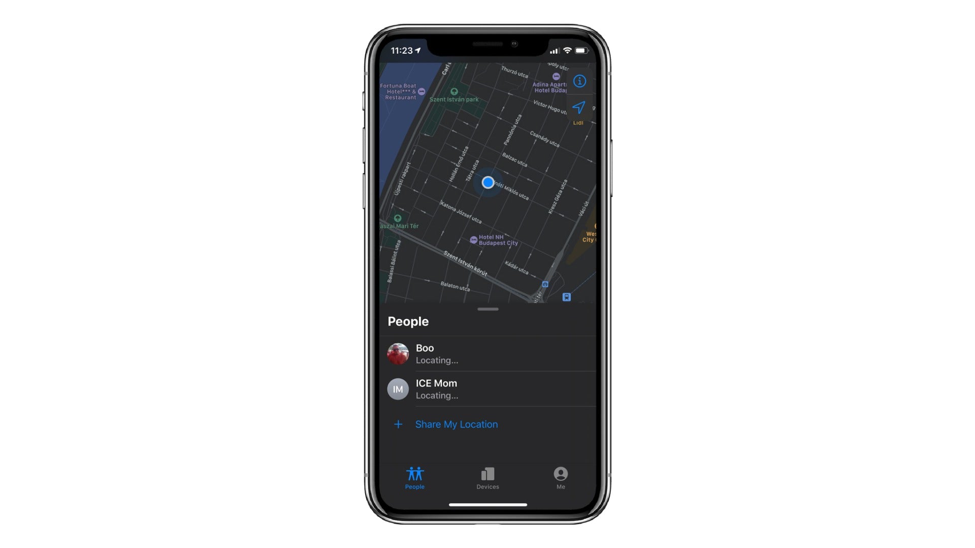 Share location pe hartă