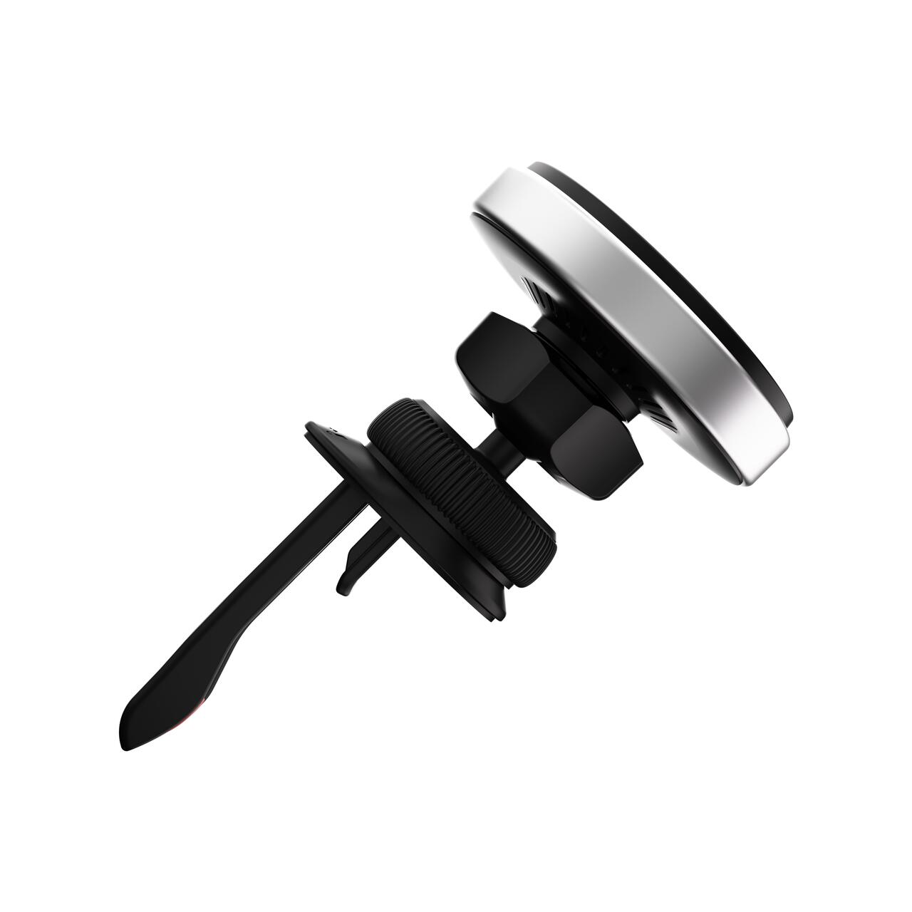 Incarcator Auto Magnetic NOA, 15W, Qi2, Compatibil MagSafe cu Prindere în Grila de Ventilație, Negru
