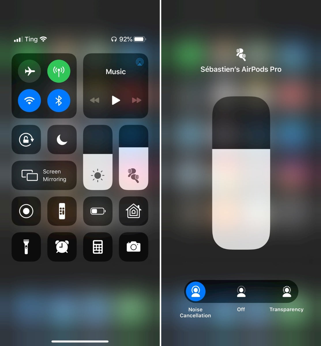 setarile de control ale zgomotului pe iphone