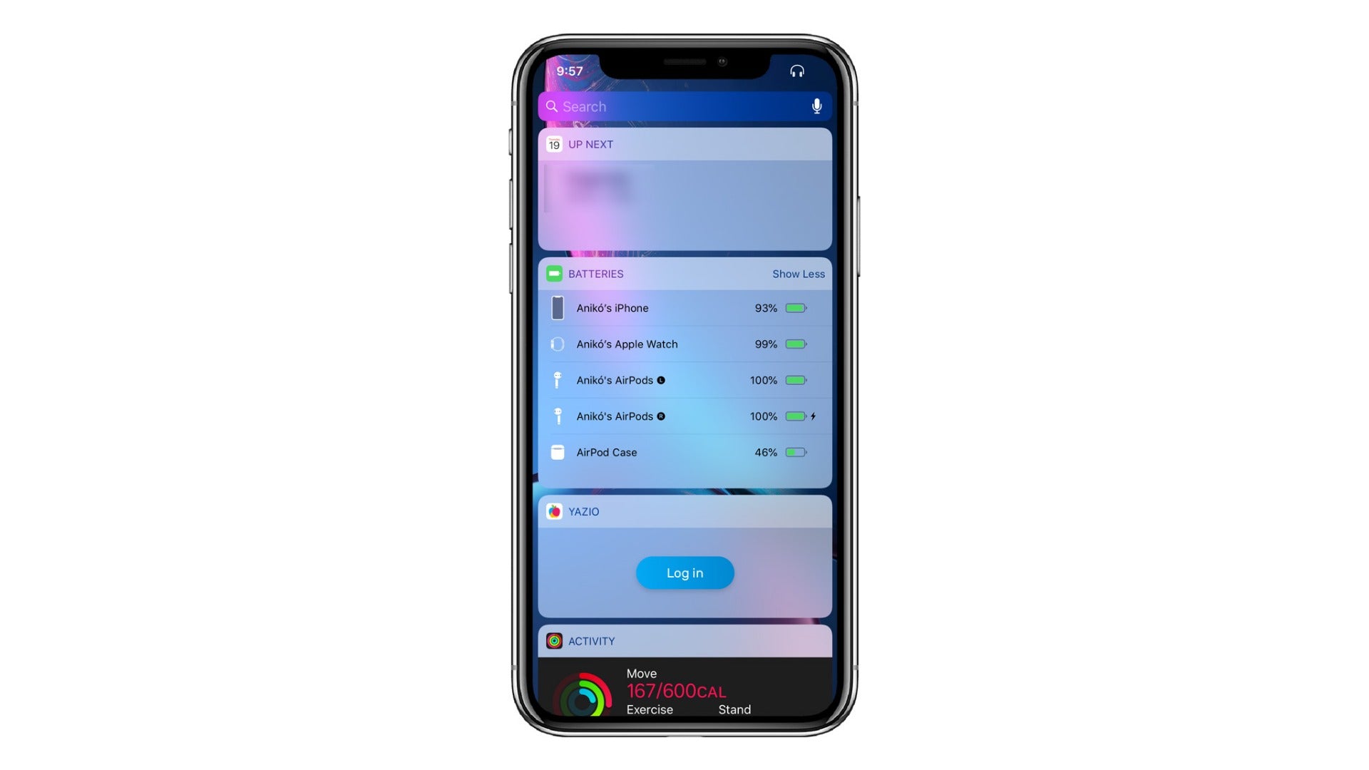 Widget-ul Batteries peiphone
