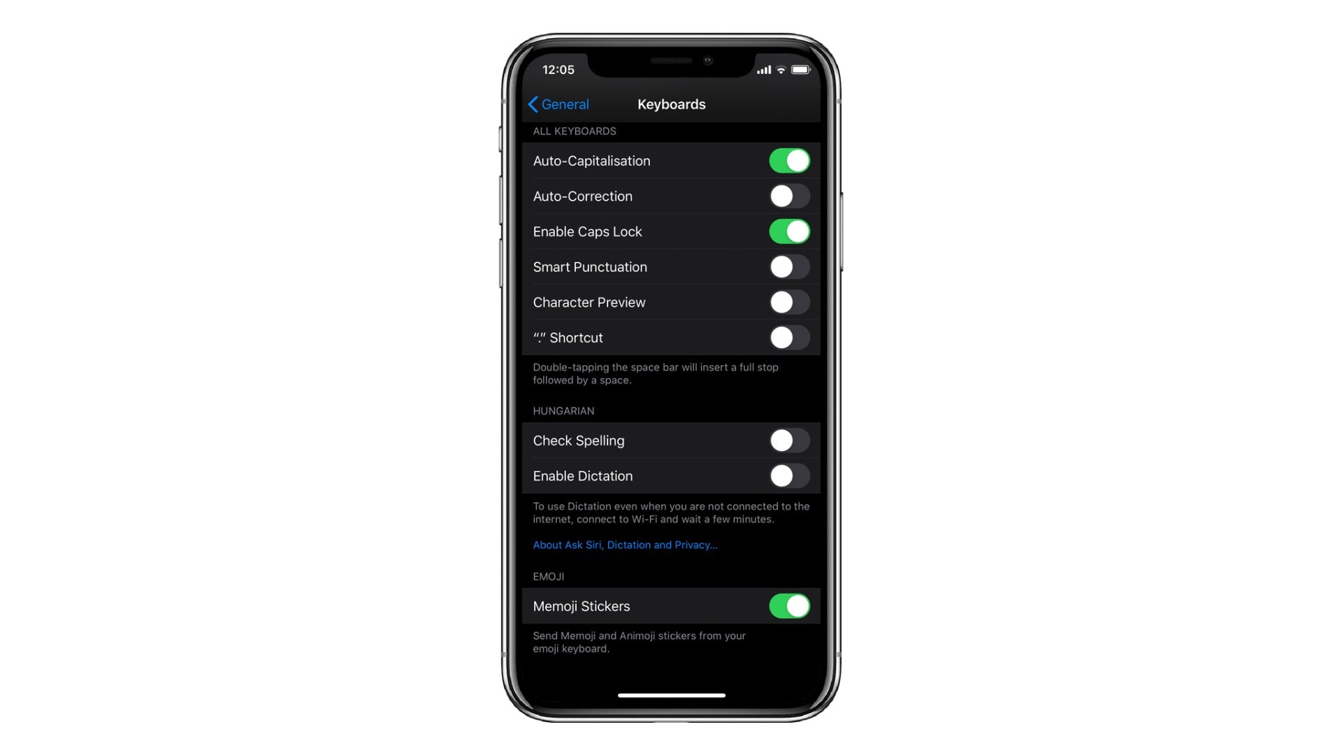 setari keyboards iphone
