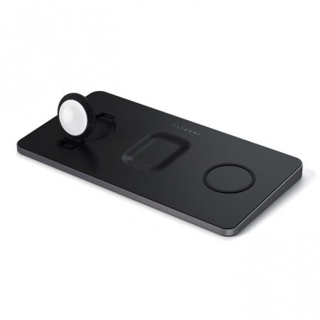 Incarcator Satechi Trio Wireless Charging Pad pentru Apple Watch, Airpods, iPhone, Negru - iSTYLE RO
