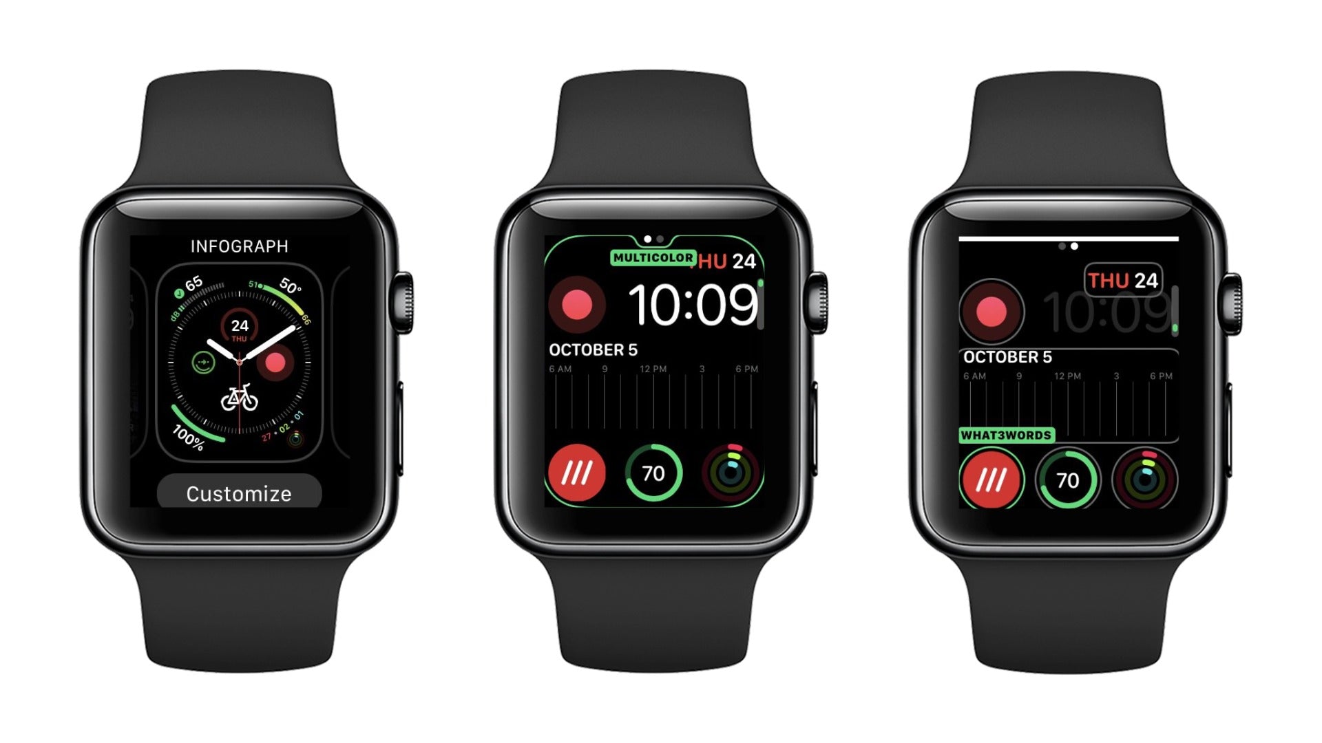 3 apple watch pe fundal alb