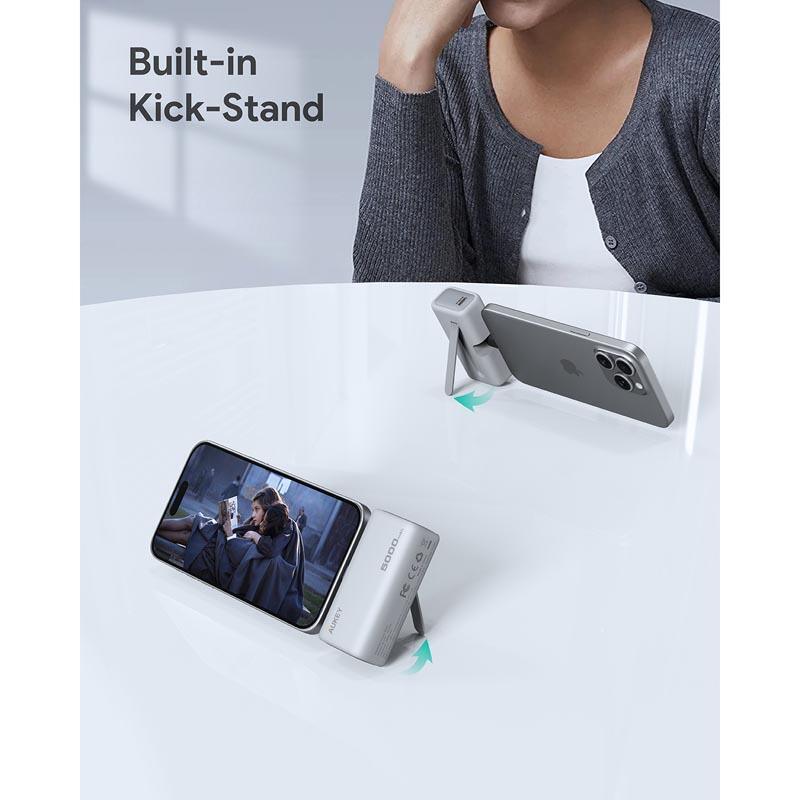 Baterie externa AUKEY Spark Mini, 5000 mAh, USB-C, Silver