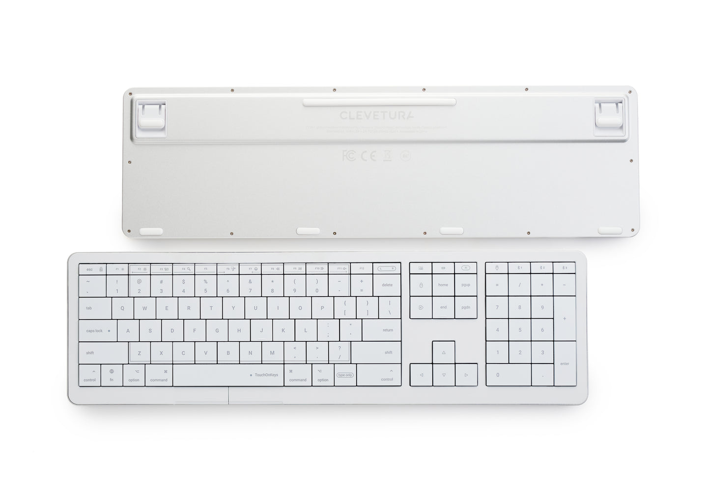 Tastatura CLEVETURA CLVX 1, Touchpad integrat, RGB, Alb