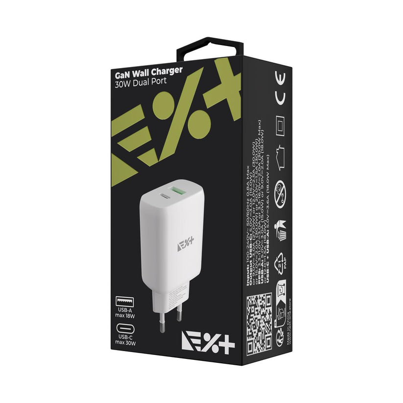Adaptor priza NEXT ONE 30W GaN, USB-A & USB-C - iSTYLE RO