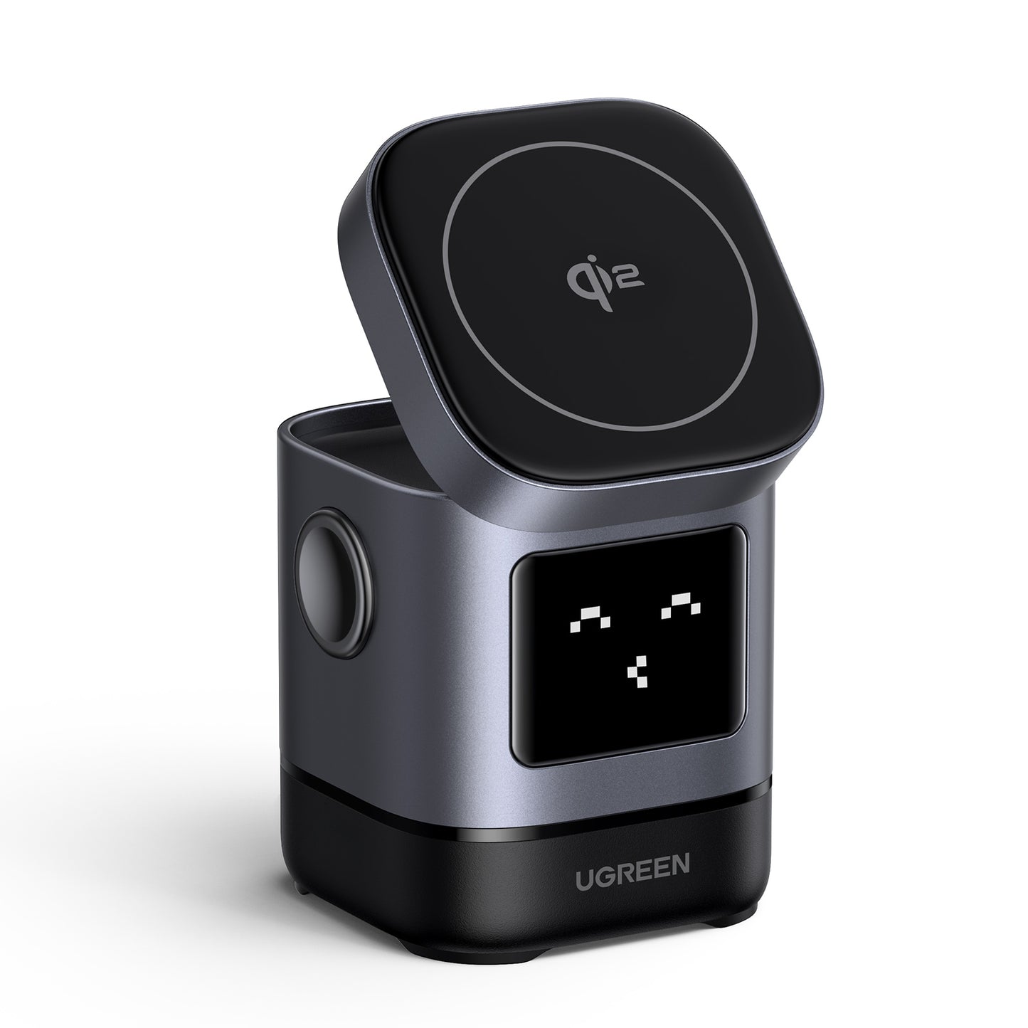 Incarcator wireless magnetic UGREEN UNO, 2in1, 15W, Gri