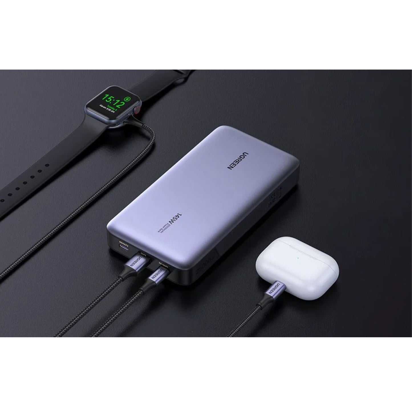 Baterie externa UGREEN 25000 mAh, 145W, USB-C USB-A, Gri