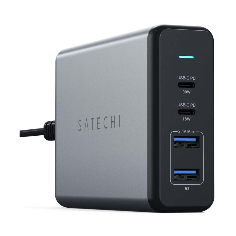Adaptor priza Satechi 108W TYPE-C MultiPort Travel Charger (1x USB-C PD,2x USB3.0,1xQualcomm 3.0) - Space Gray - iSTYLE RO