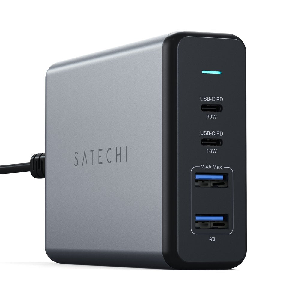 Adaptor priza Satechi 108W TYPE-C MultiPort Travel Charger (1x USB-C PD,2x USB3.0,1xQualcomm 3.0) - Space Gray - iSTYLE RO