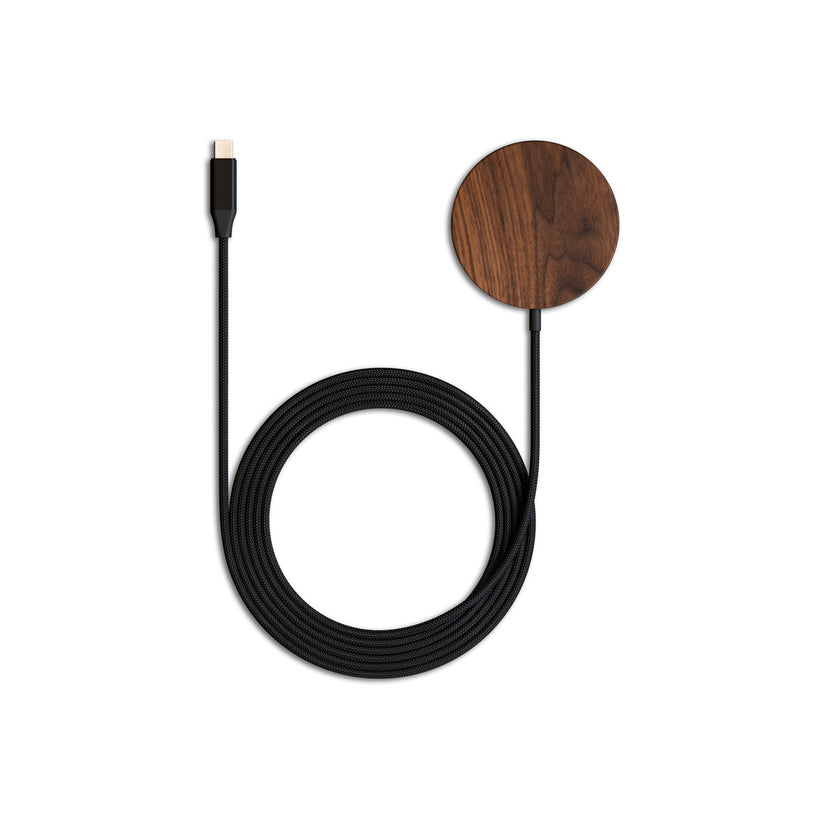 Incarcator Woodcessories MagPad Wireless, Walnut/Fabric - iSTYLE RO