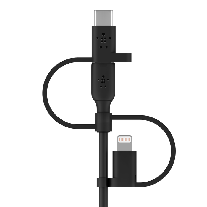 Cablu de date Belkin Universal (Lightning/Micro-USB/USB-C la USB-A), 1m, Negru - iSTYLE RO