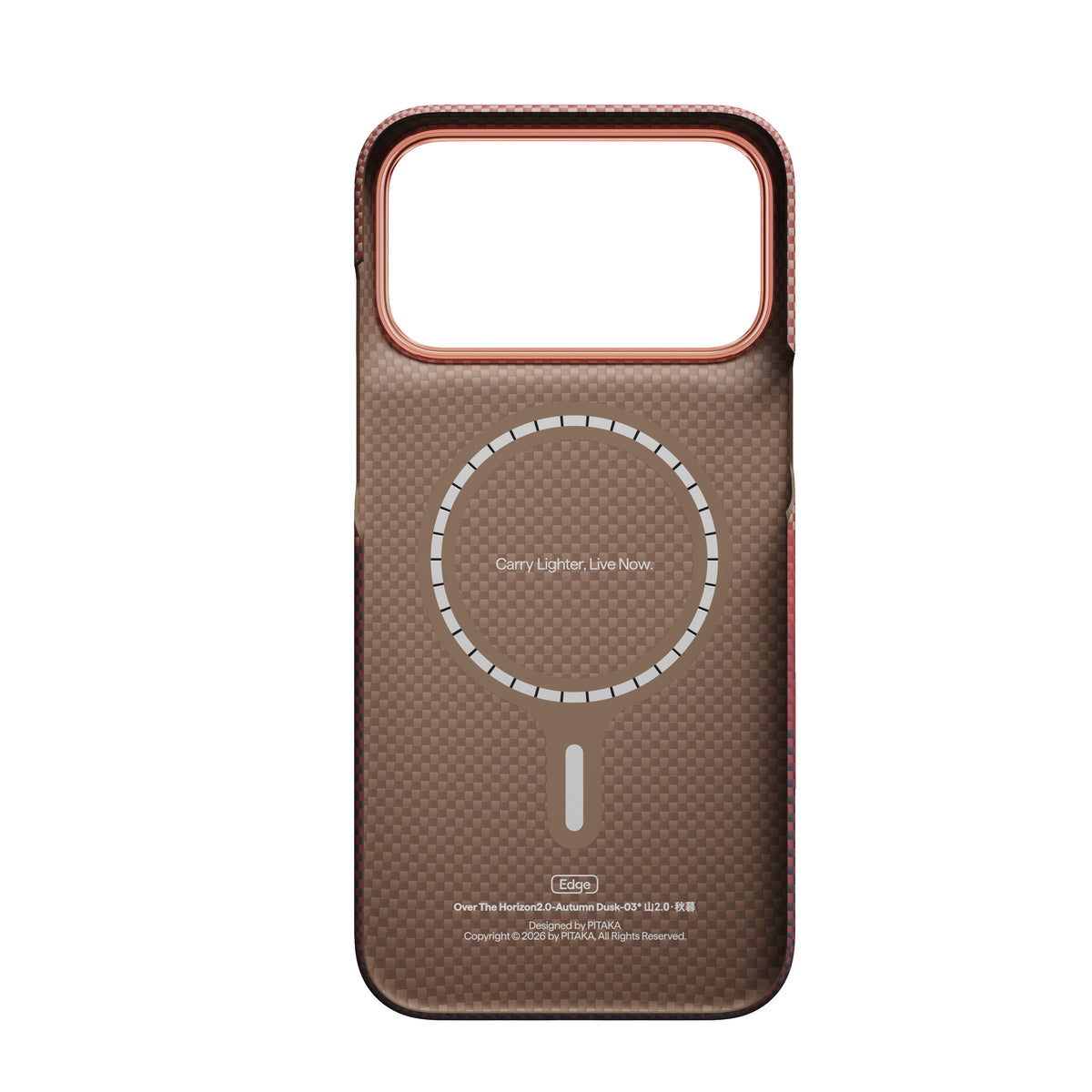 Husa de protectie PITAKA pentru iPhone 18 Pro, Caramiziu