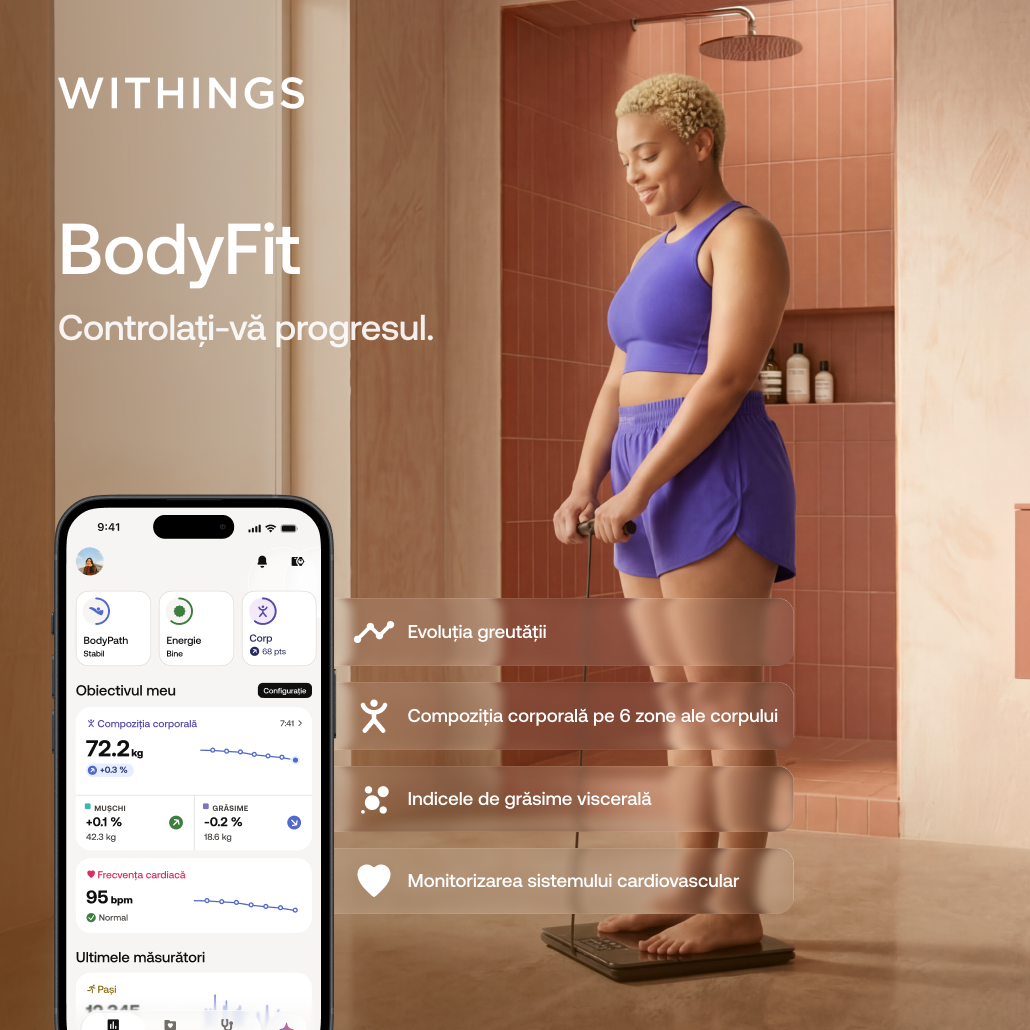 Cântar inteligent Withings BodyFit, Negru