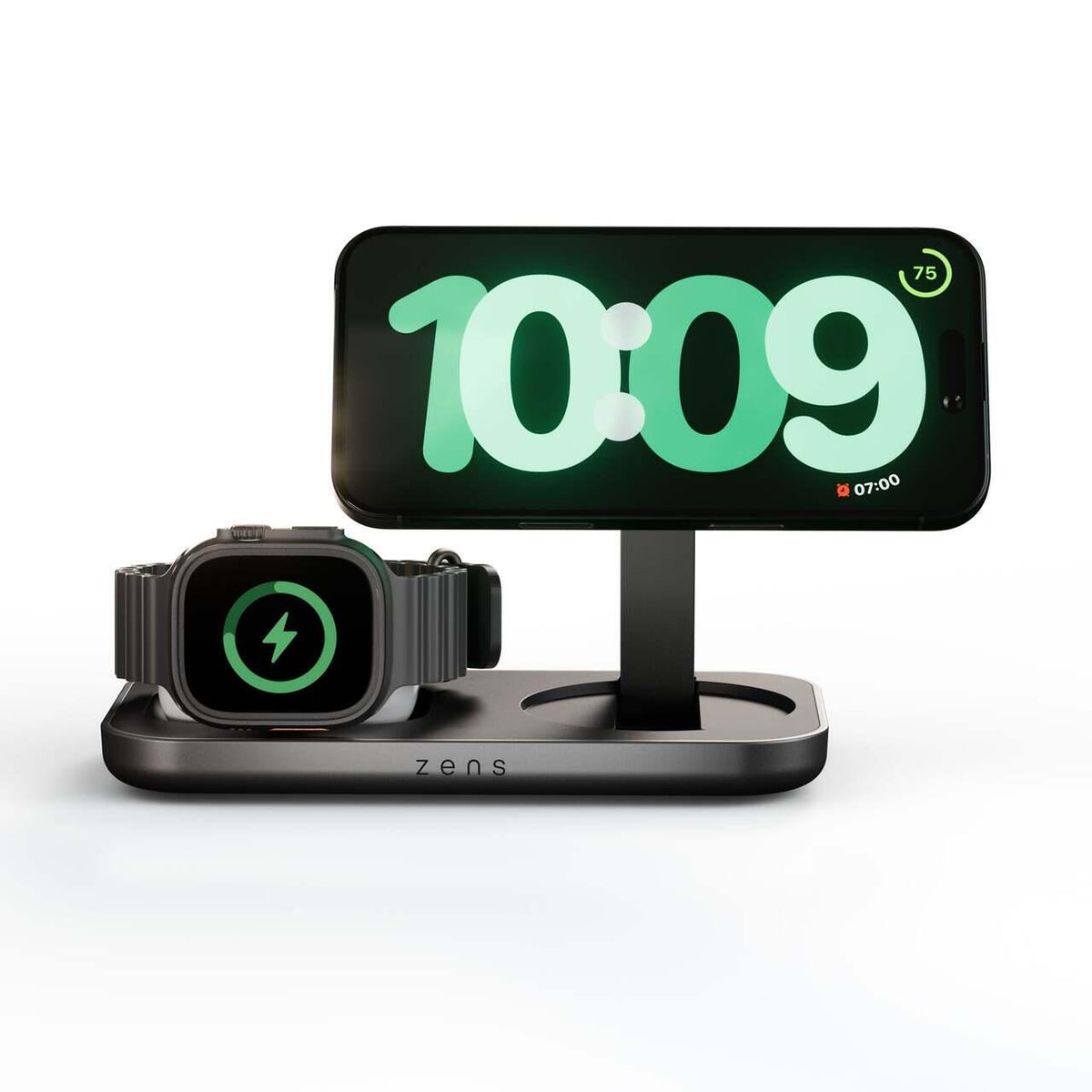 Incarcator wireless pliabil ZENS Duo Charger Pro 3, 3-in-1, Qi 2.2, Negru