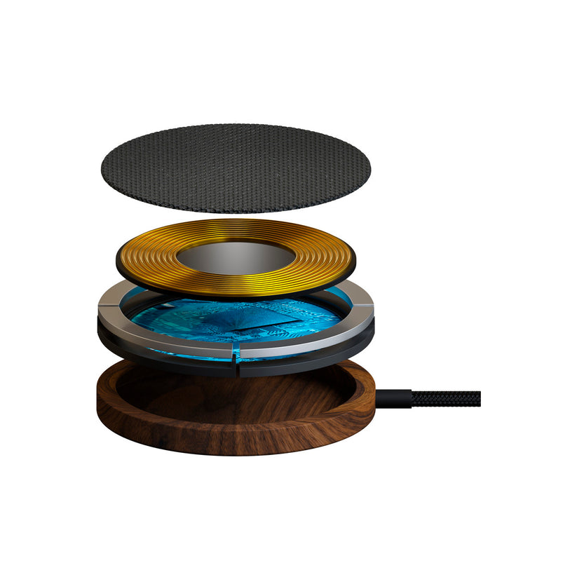 Incarcator Woodcessories MagPad Wireless, Walnut/Fabric - iSTYLE RO