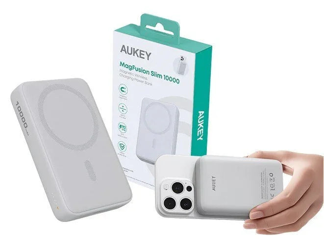 Baterie extern AUKEY MagFusion Slim 10000 Magnetic Wireless Charging