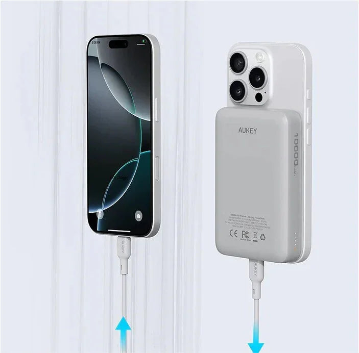 Baterie extern AUKEY MagFusion Slim 10000 Magnetic Wireless Charging