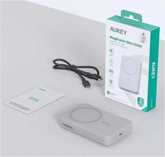 Baterie extern AUKEY MagFusion Slim 10000 Magnetic Wireless Charging