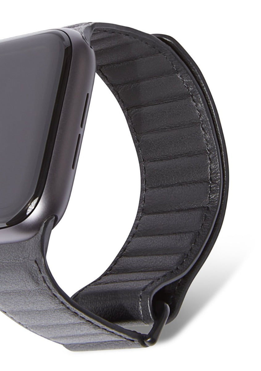 Curea Decoded Traction Strap pentru Apple Watch 45/44/42 mm, Piele, Negru - iSTYLE RO