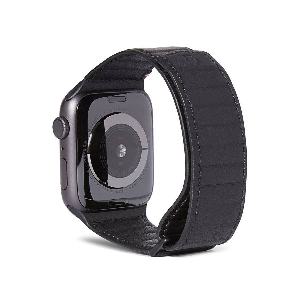 Curea Decoded Traction Strap pentru Apple Watch 45/44/42 mm, Piele, Negru - iSTYLE RO