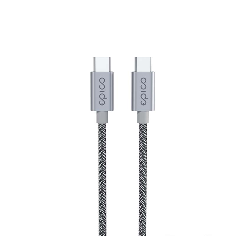 Cablu de date Epico Braided USB-C la USB-C 1.2m, Space Grey - iSTYLE RO