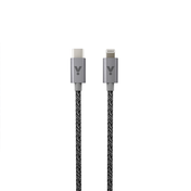 Cablu de date ISTYLE fabric braided USB-C la Lightning 1.2m, Space Grey - iSTYLE RO