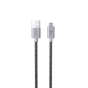 Cablu de date ISTYLE fabric braided USB-A la Lightning 1.8m, Space Grey - iSTYLE RO