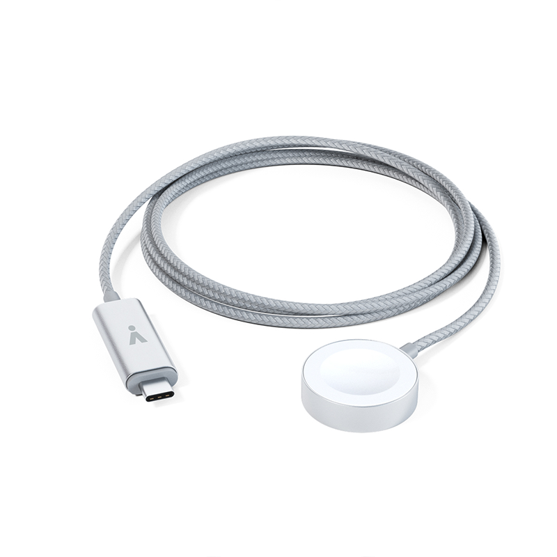 Cablu de date ISTYLE USB-C Fast Magnetic Charger pentru Apple Watch 1.2m, Silver - iSTYLE RO