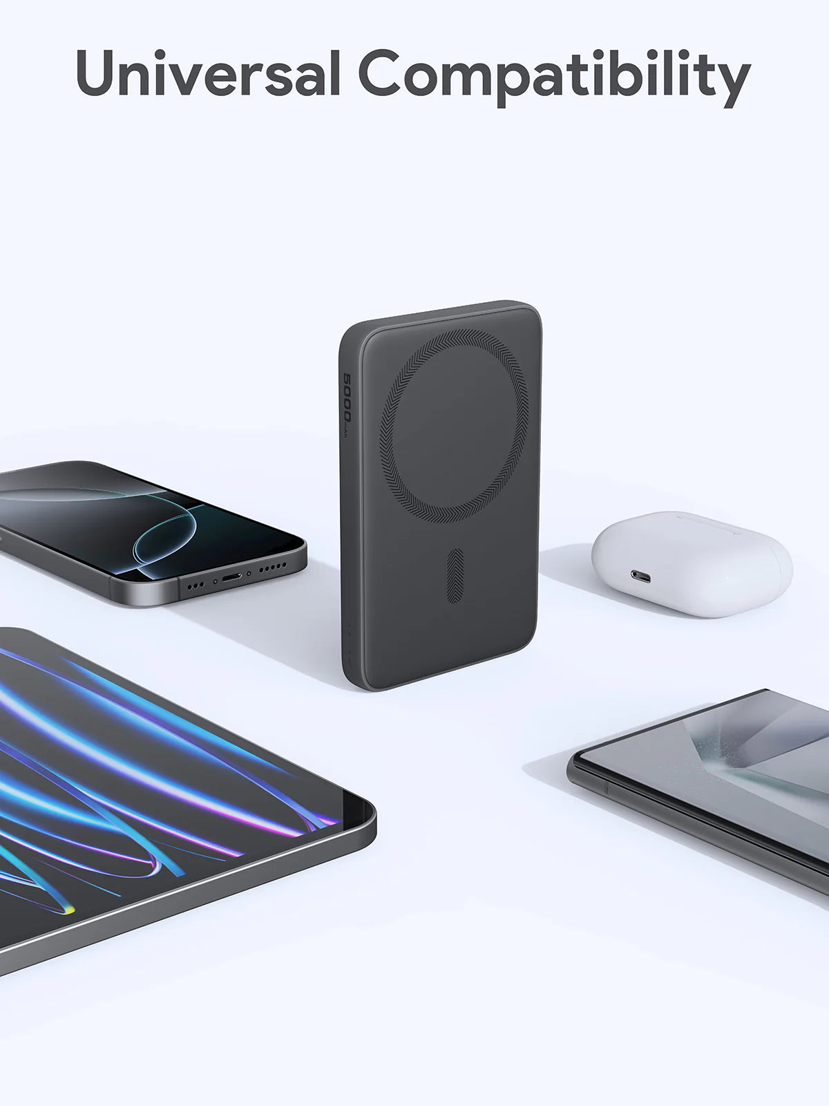 Baterie externa AUKEY 5000mAh MagSafe Power Bank Storm Gray - iSTYLE.ro