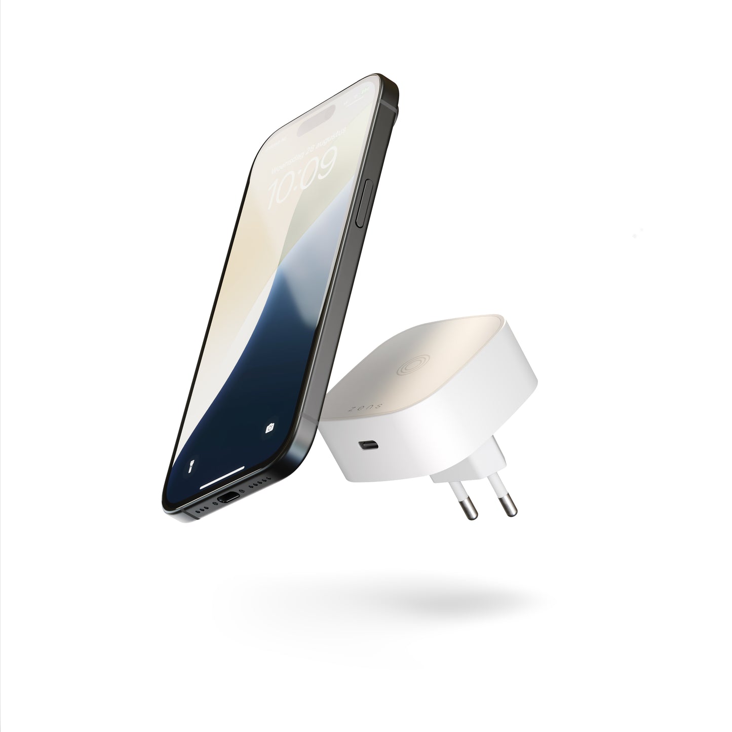 Adaptor priza ZENS cu incarcare wireless, Alb - iSTYLE RO