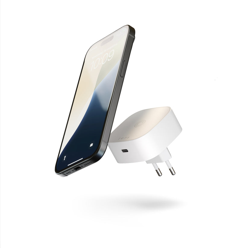 Adaptor priza ZENS cu incarcare wireless, Alb - iSTYLE RO