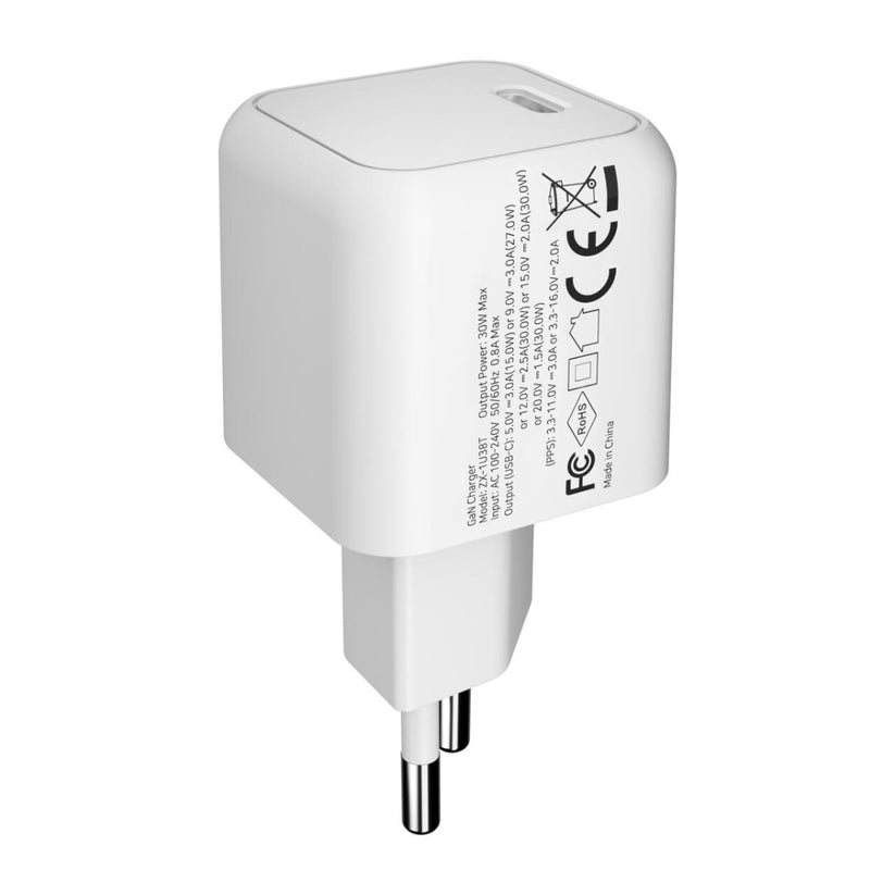 Adaptor Priza NEXT ONE 30W USB-C PD Gan Wall Charger - White - iSTYLE RO