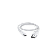 Cablu de date EPICO USB-C la USB-A, Textil, 0.3m, Alb - iSTYLE RO