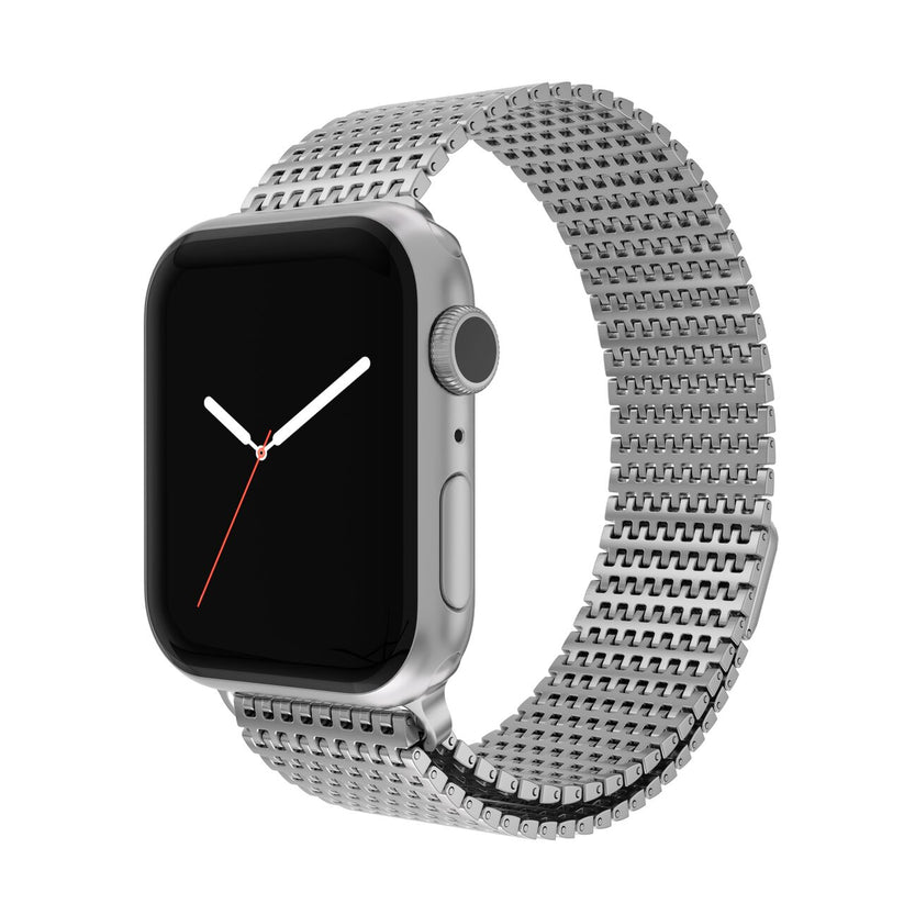 Curea metalica MESH NEXT ONE pentru Apple Watch 41/40/38 mm, Argintiu - iSTYLE RO