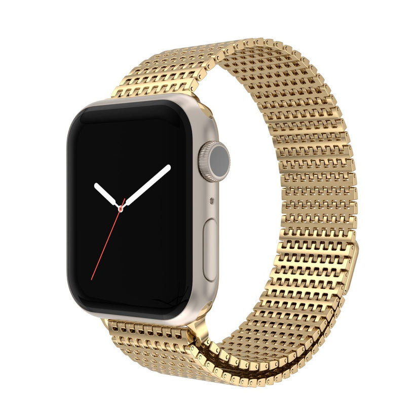 Curea metalica MESH NEXT ONE pentru Apple Watch 41/40/38 mm, Auriu - iSTYLE RO
