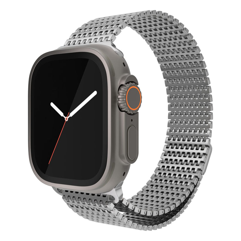 Curea metalica MESH NEXT ONE pentru Apple Watch 44/45/49 mm, Argintiu - iSTYLE RO