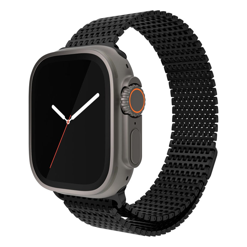 Curea metalica MESH NEXT ONE pentru Apple Watch 44/45/49 mm, Negru - iSTYLE RO