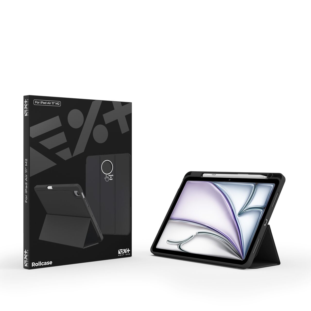 Husa de protectie Next One Rollcase pentru iPad Air 11" M2, cu suport pentru stilou, Negru - iSTYLE RO