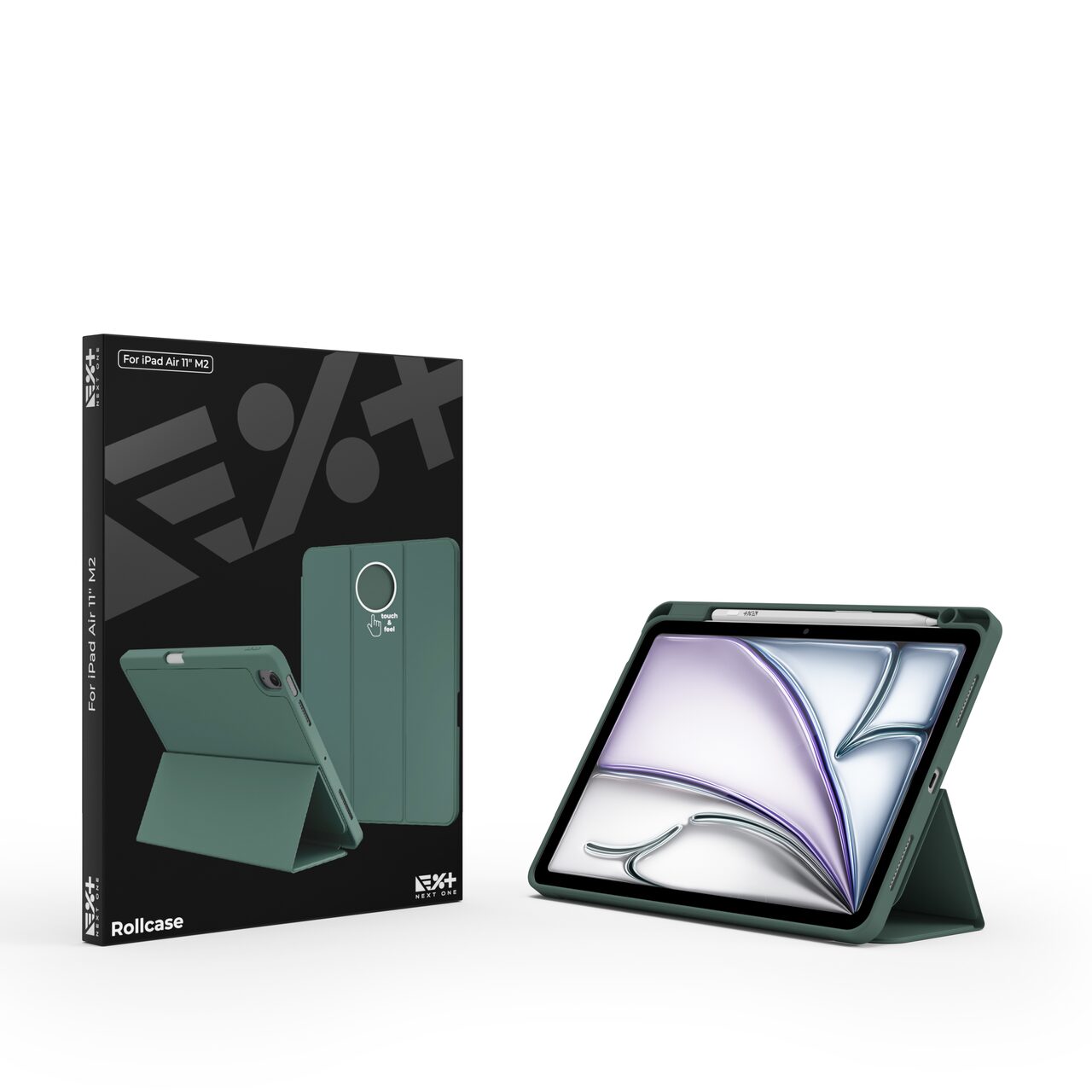 Husa de protectie Next One Rollcase pentru iPad Air 11" M2, cu suport pentru stilou, Verde - iSTYLE RO