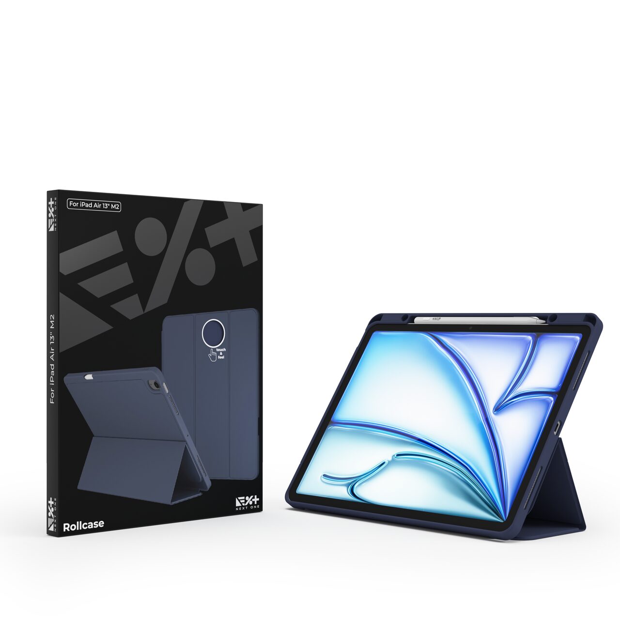 Husa de protectie Next One Rollcase pentru iPad Air 13" M2, cu suport pentru stilou, Albastru - iSTYLE RO