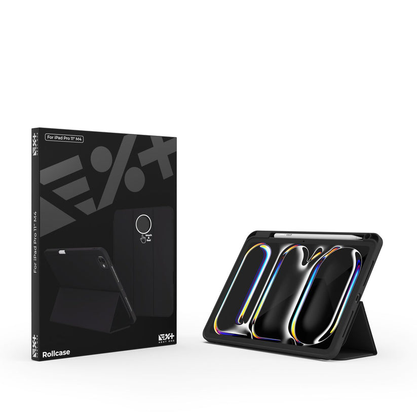 Husa de protectie Next One Rollcase pentru iPad Pro 11" M4, cu suport pentru stilou, Negru - iSTYLE RO